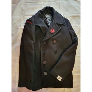 Alpha Industries John Mayer Battle Studies Edition Pea Coat Black Wool XL